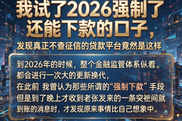 我试了2026强制了还能下款的口子，发现真正不查征信的贷款平台竟然是这样