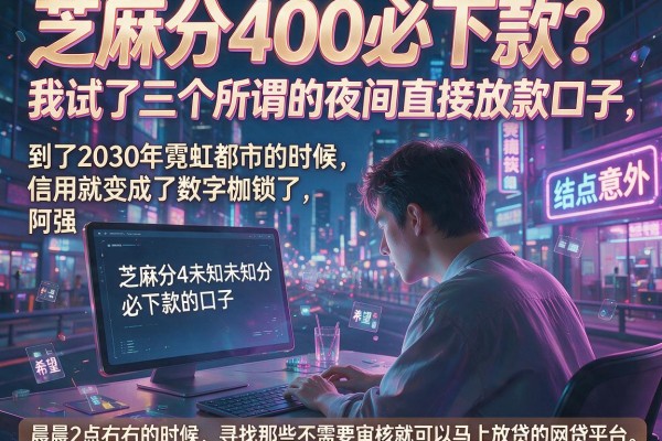 芝麻分400必下款？我试了三个所谓的夜间直接放款口子，结果有点意外