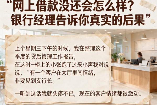 网上借款没还会怎么样？银行经理告诉你真实的后果