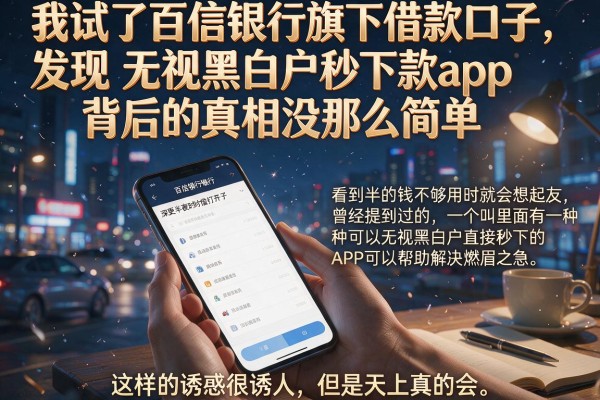 我试了百信银行旗下借款口子，发现无视黑白户秒下款app背后的真相没那么简单