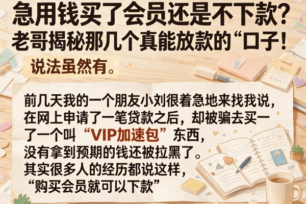 急用钱买了会员还是不下款？老哥揭秘那几个真能放款的“口子”！