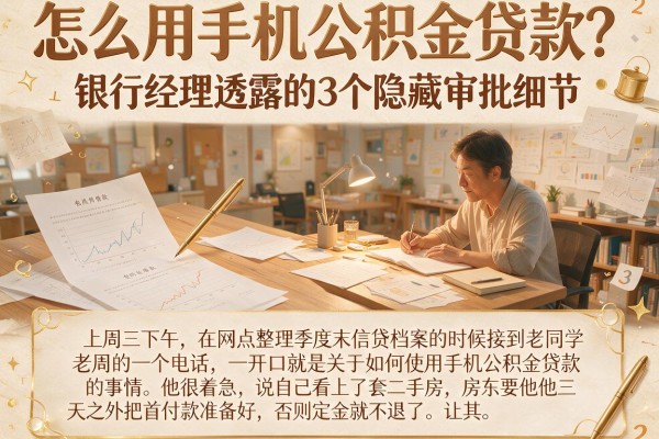 怎么用手机公积金贷款？银行经理透露的3个隐藏审批细节