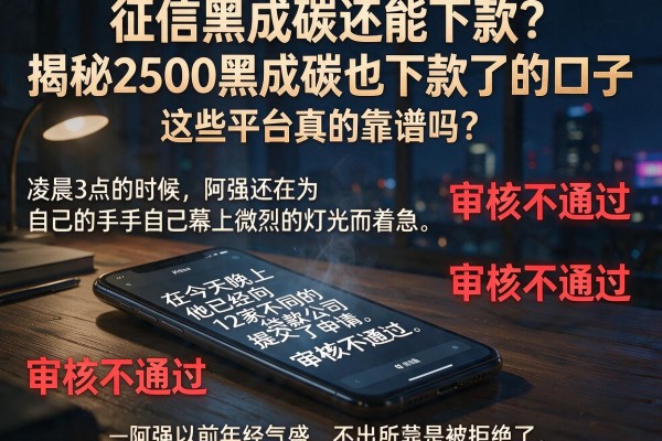 征信黑成碳还能下款？揭秘2500黑成碳也下款了的口子，这些平台真的靠谱吗？