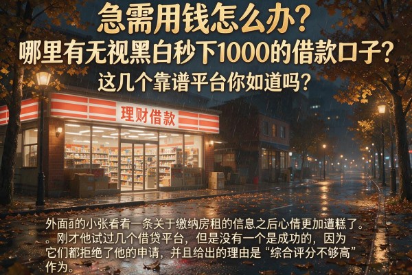 急需用钱怎么办？哪里有无视黑白秒下1000的借款口子？这几个靠谱平台你知道吗？