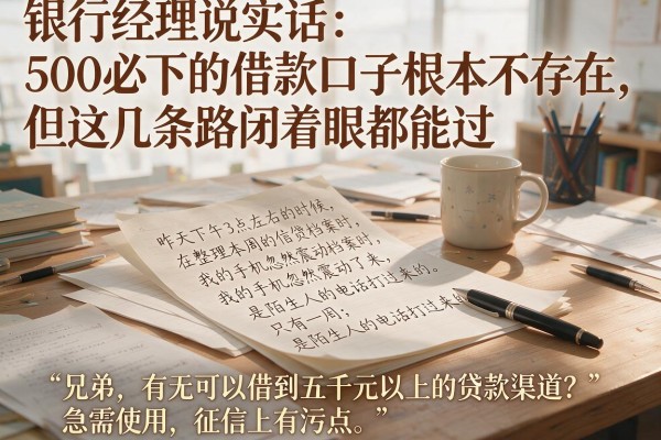 银行经理说实话：500必下的借款口子根本不存在，但这几条路闭着眼都能过