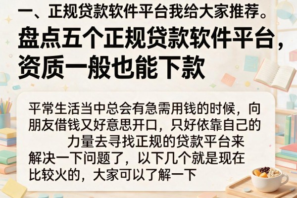 盘点五个正规贷款软件平台，资质一般也能下款