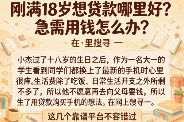 刚满18岁想贷款哪里好？急需用钱怎么办？这几个靠谱平台不容错过