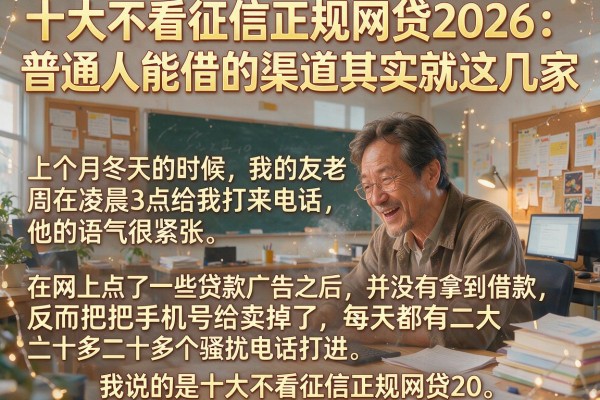十大不看征信正规网贷2026:普通人能借的渠道其实就这几家