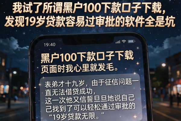 我试了所谓黑户100下款口子下载，发现19岁贷款容易过审批的软件全是坑