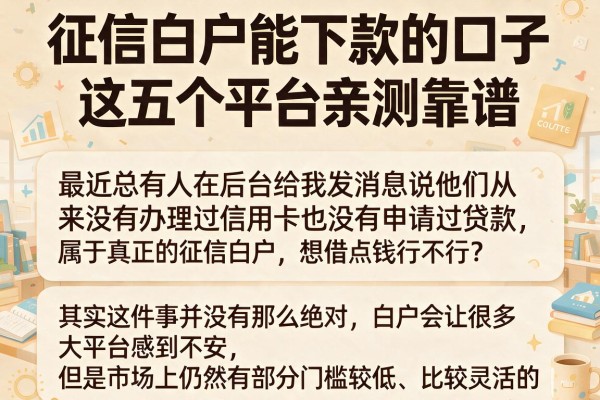 征信白户能下款的口子，这五个平台亲测靠谱