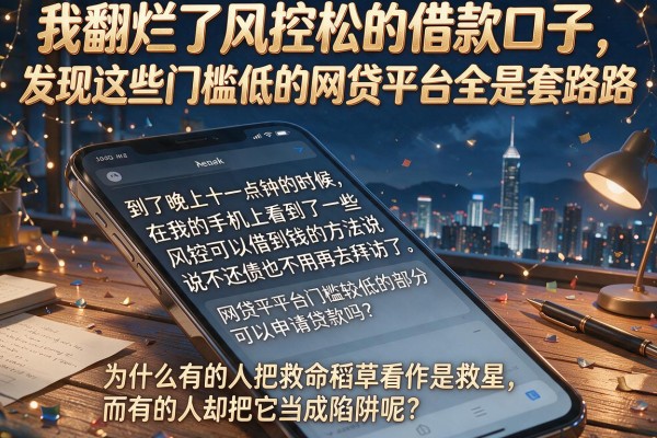 我翻烂了风控松的借款口子，发现这些门槛低的网贷平台全是套路
