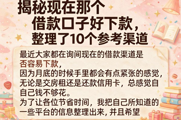 揭秘现在那个借款口子好下款，整理了10个参考渠道