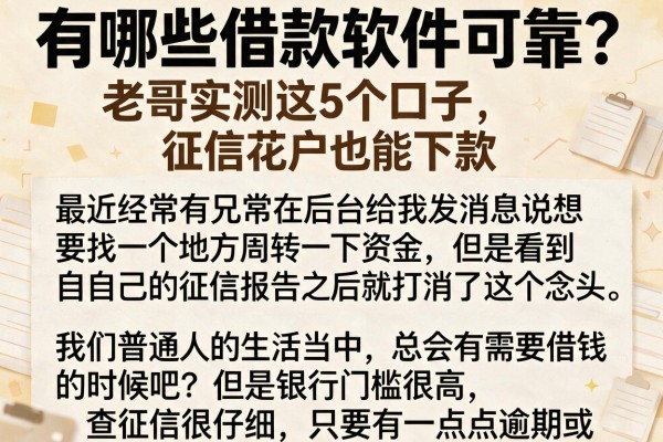 有哪些借款软件可靠？老哥实测这5个口子，征信花户也能下款