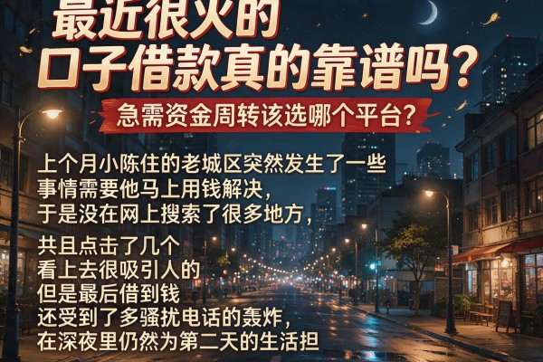 最近很火的口子借款真的靠谱吗？急需资金周转该选哪个平台？