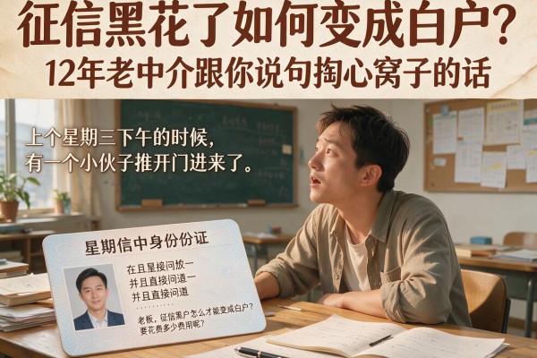 征信黑花了如何变成白户？12年老中介跟你说句掏心窝子的话