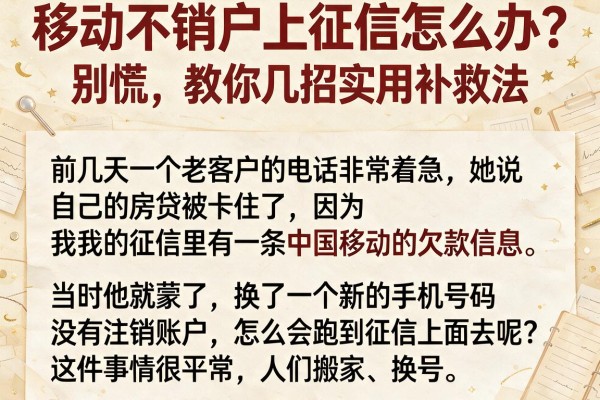 移动不销户上征信怎么办？别慌，教你几招实用补救法