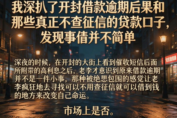 我深扒了开封借款逾期后果和那些真正不查征信的贷款口子，发现事情并不简单