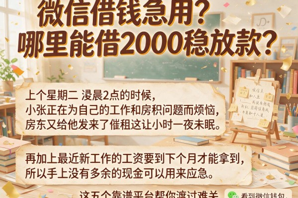 微信借钱急用？哪里能借2000稳放款？这五个靠谱平台帮你渡过难关