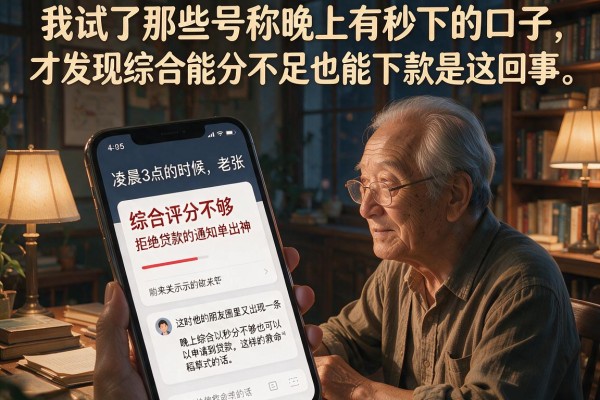 我试了那些号称晚上有秒下的口子，才发现综合评分不足也能下款是这回事