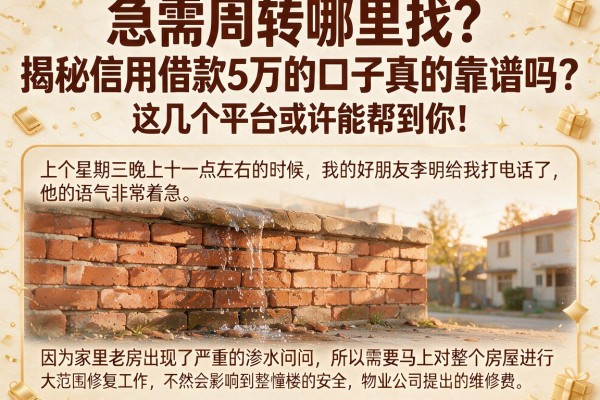 急需周转哪里找？揭秘信用借款5万的口子真的靠谱吗？这几个平台或许能帮到你！