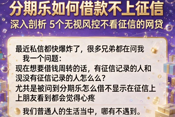 分期乐如何借款不上征信,深入剖析5个无视风控不看征信的网贷