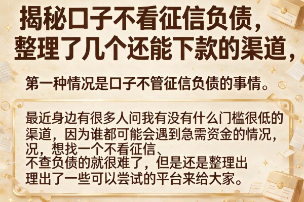 揭秘口子不看征信负债，整理了几个还能下款的渠道