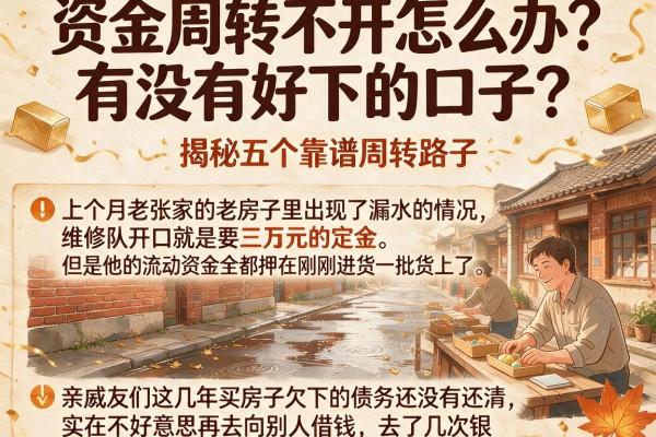 资金周转不开怎么办？有没有好下的口子？揭秘五个靠谱周转路子