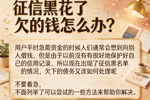 征信黑花了欠的钱怎么办？整理了几个还能下款的渠道