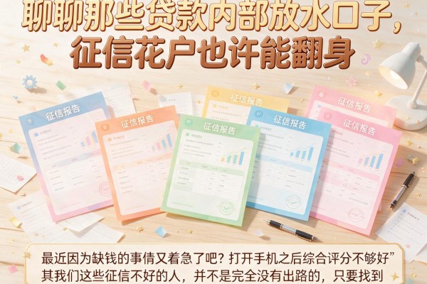 聊聊那些贷款内部放水口子，征信花户也许能翻身