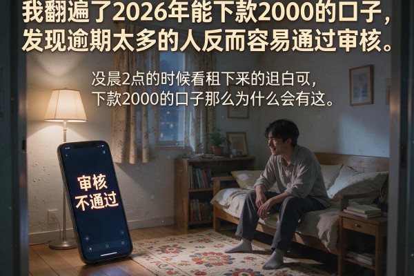我翻遍了2026年能下款2000的口子，发现逾期太多的人反而容易通过审核