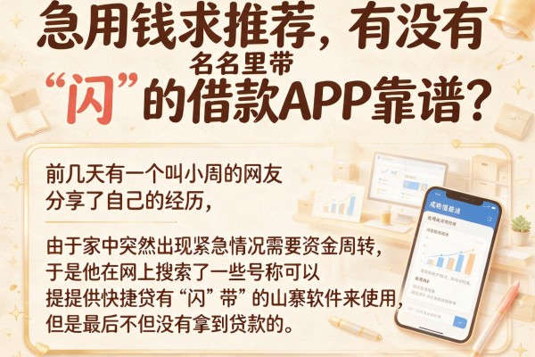 急用钱求推荐，有没有名字里带“闪”字的借款APP靠谱？