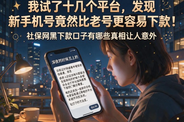我试了十几个平台，发现新手机号竟然比老号更容易下款，社保网黑下款口子有哪些真相让人意外