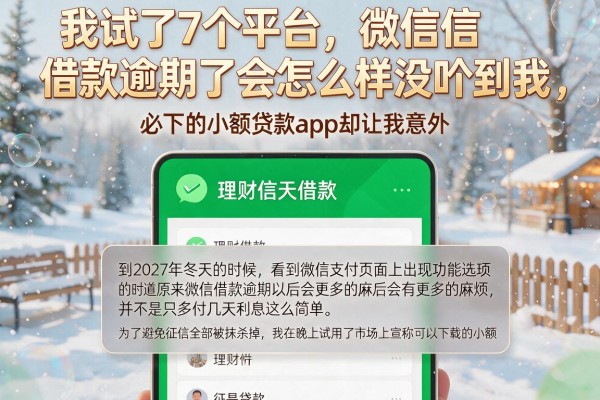 我试了7个平台，微信借款逾期了会怎么样没吓到我，必下的小额贷款app却让我意外