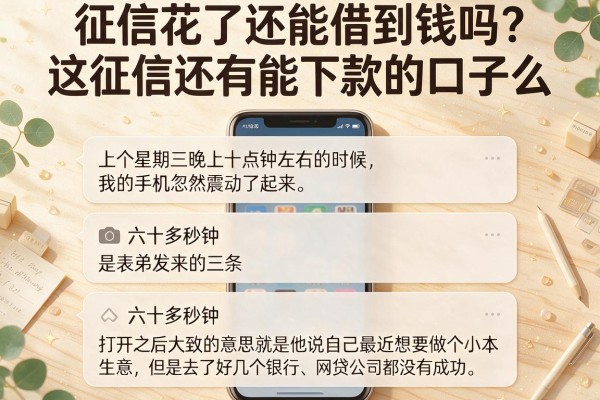 征信花了还能借到钱吗？这征信还有能下款的口子么