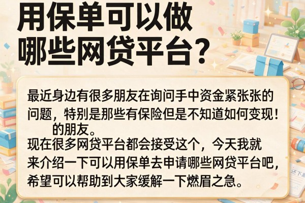 用保单可以做哪些网贷平台？整理了几个还能下款的口子
