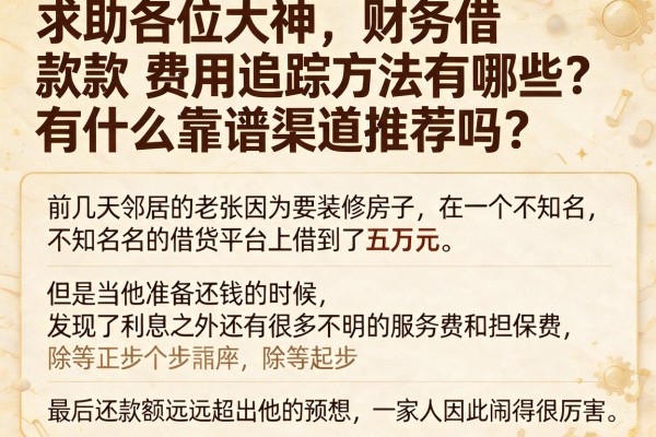 求助各位大神，财务借款费用追踪方法有哪些？有什么靠谱渠道推荐吗？