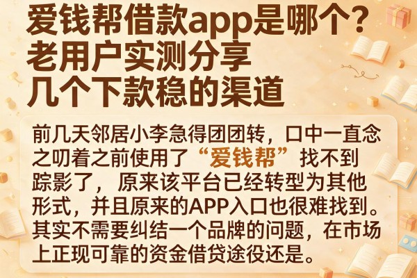 爱钱帮借款app是哪个？老用户实测分享几个下款稳的渠道