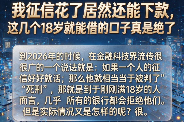 我征信花了居然还能下款，这几个18岁就能借的口子真是绝了