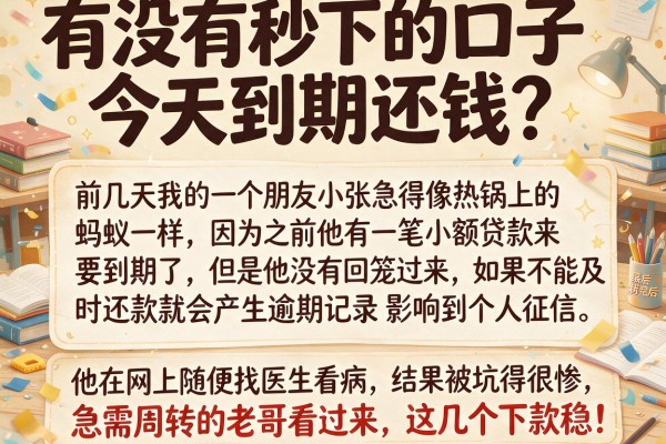 有没有秒下的口子今天到期还钱？急需周转的老哥看过来，这几个下款稳！