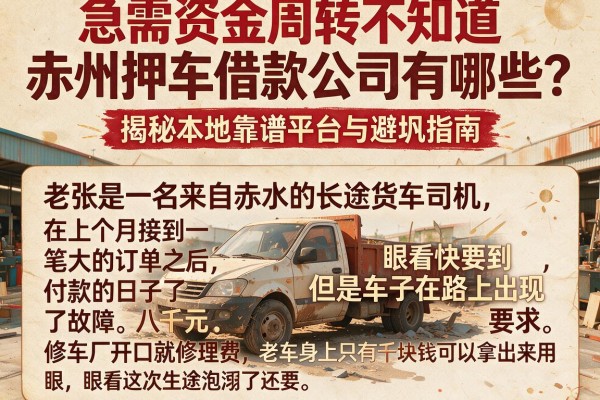 急需资金周转不知道赤水押车借款公司有哪些？揭秘本地靠谱平台与避坑指南