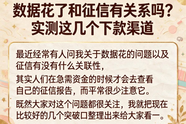 数据花了和征信有关系吗?实测这几个下款渠道