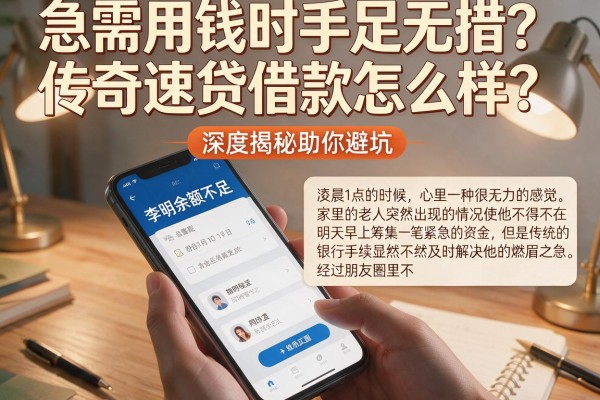 急需用钱时手足无措？传奇速贷借款怎么样？深度揭秘助你避坑