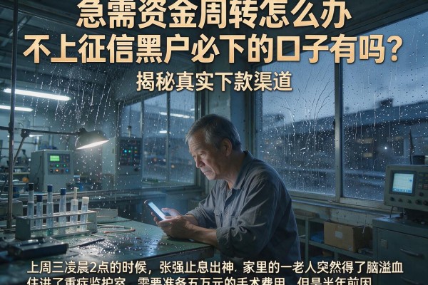 急需资金周转怎么办?不上征信黑户必下的口子有吗?揭秘真实下款渠道