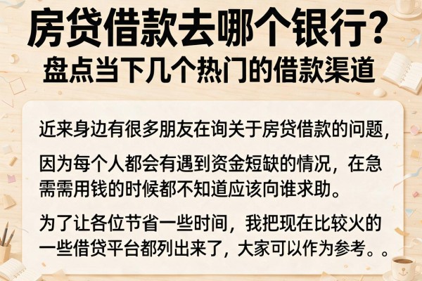 房贷借款去哪个银行？盘点当下几个热门的借款渠道