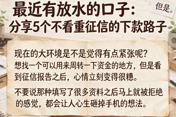 最近有放水的口子：分享5个不看重征信的下款路子