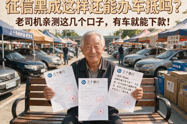 征信黑成这样还能办车抵吗？老司机亲测这几个口子，有车就能下款！
