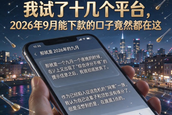 我试了十几个平台，发现2026年9月能下款的口子竟然都在这