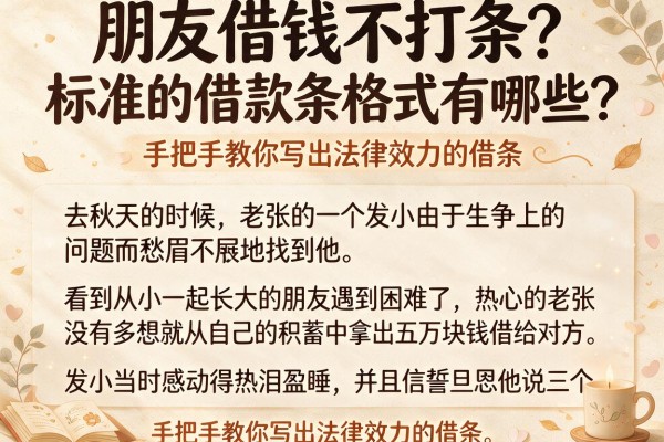 朋友借钱不打条？标准的借款条格式有哪些？手把手教你写出法律效力的借条