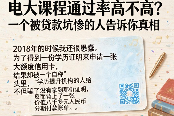 电大课程通过率高不高？一个被贷款坑惨的人告诉你真相