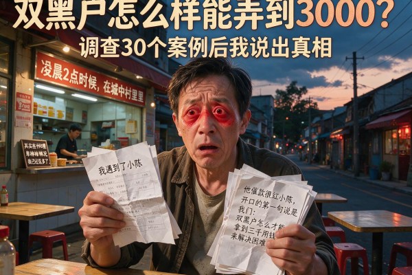 双黑户怎么样能弄到3000？调查30个案例后我说出真相